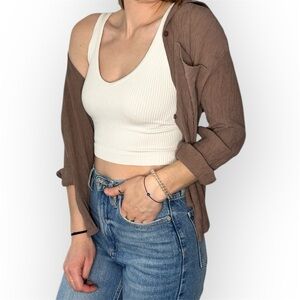 Abercrombie Brown Button-Up Shirt